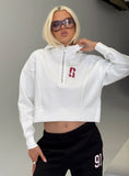 Stanford Buttersport Half zip Hoodie White