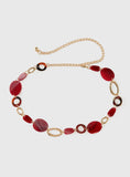 Felon Beaded Chain Belt Gold Red