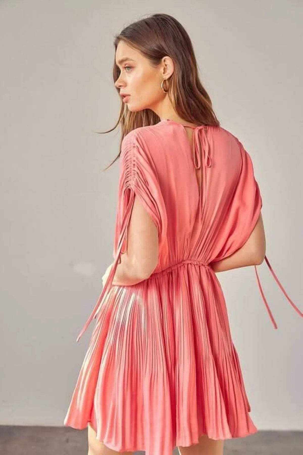 Kayla Milky Pink Dolman Short Sleeve Mini Dress
