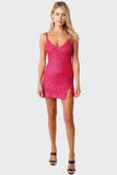 Shine So Bright Fuchsia Sequin Mini Dress