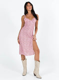 Georgia Midi Dress Pink Floral