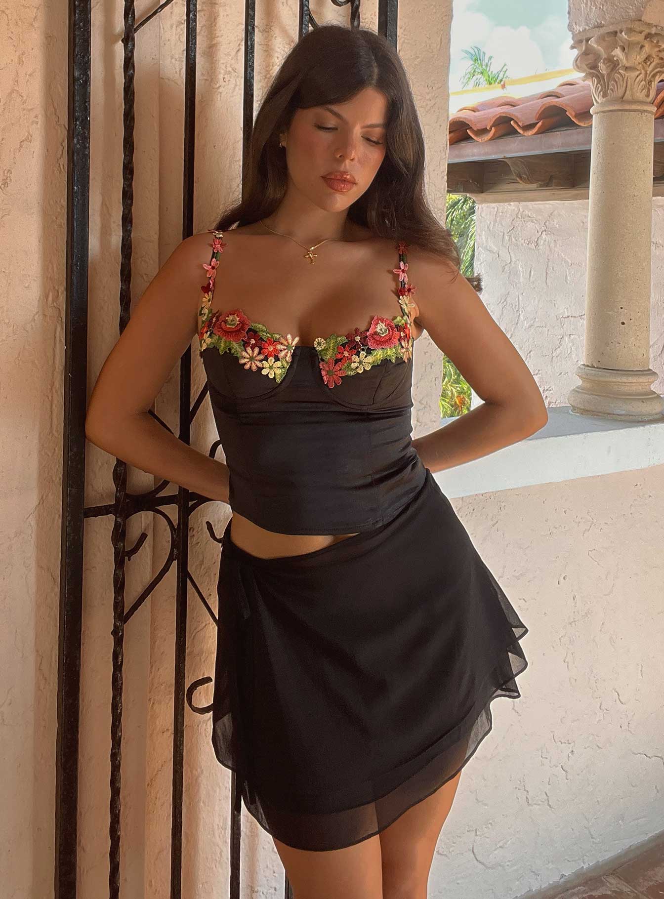 Enchante To Meet You Top Black