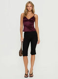 Lunetta Picot Trim Cami Top Burgundy