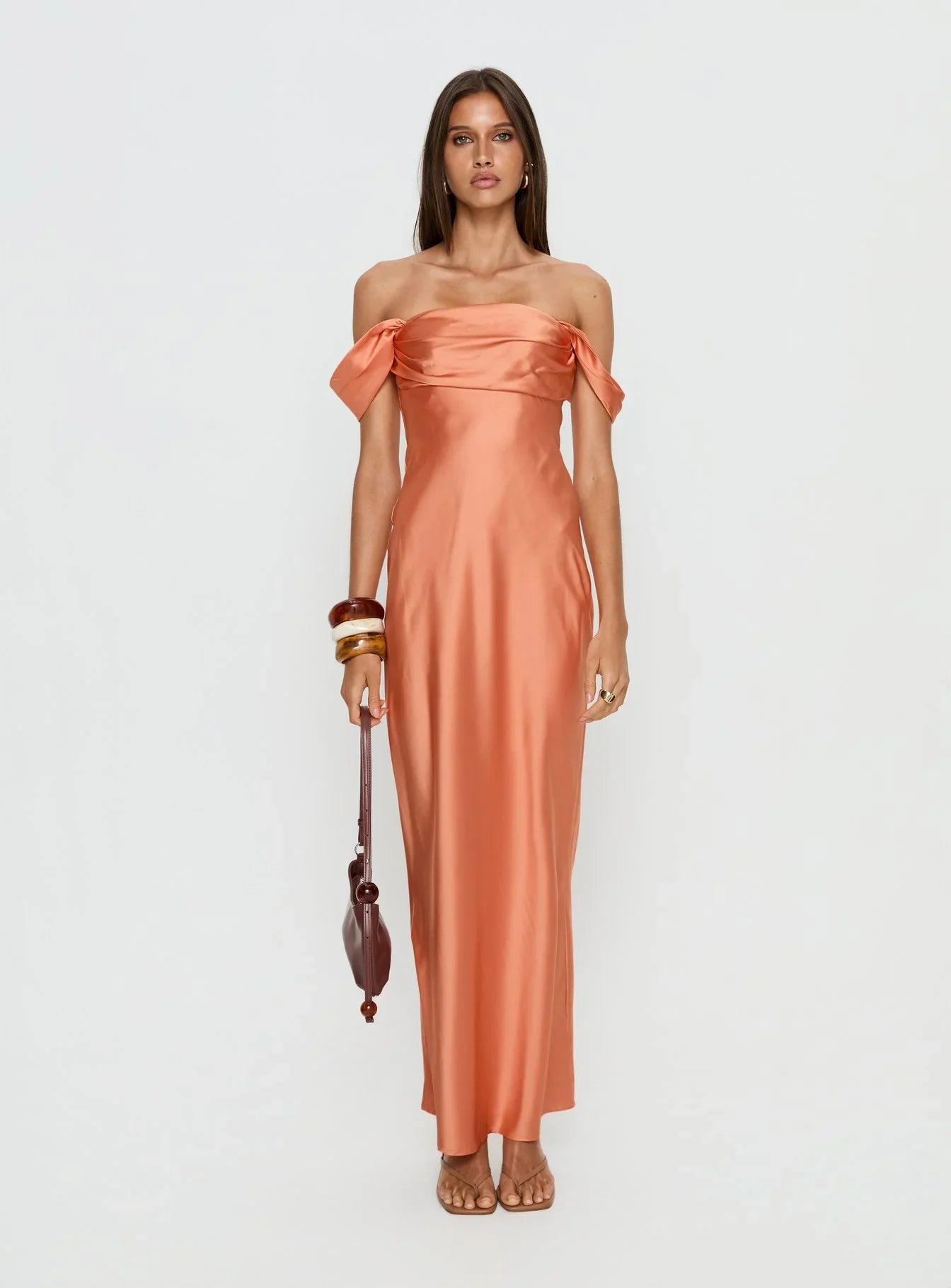 Azura Off The Shoulder Maxi Dress Orange