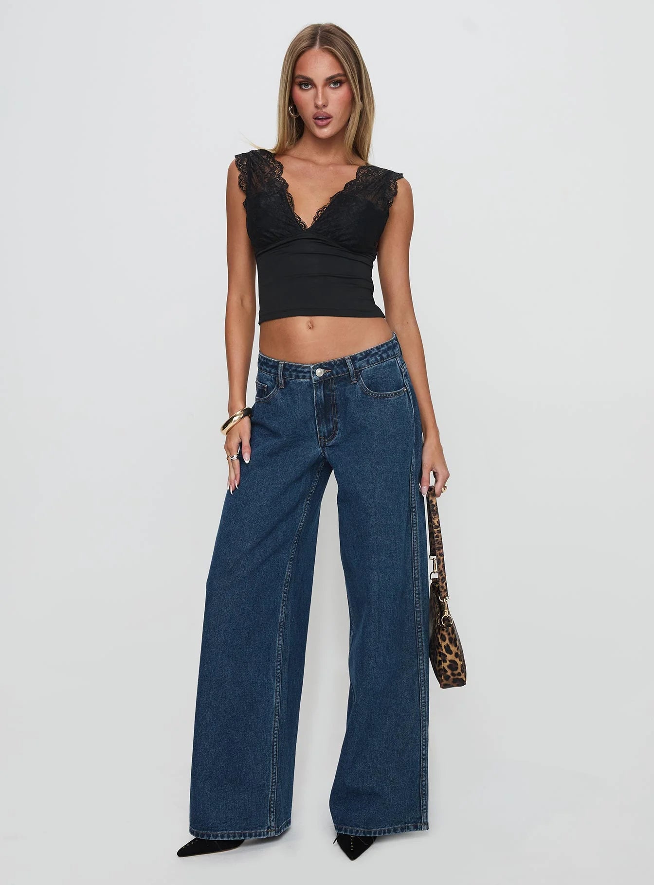 Ramos Low Rise Denim Jeans Dark Blue Wash