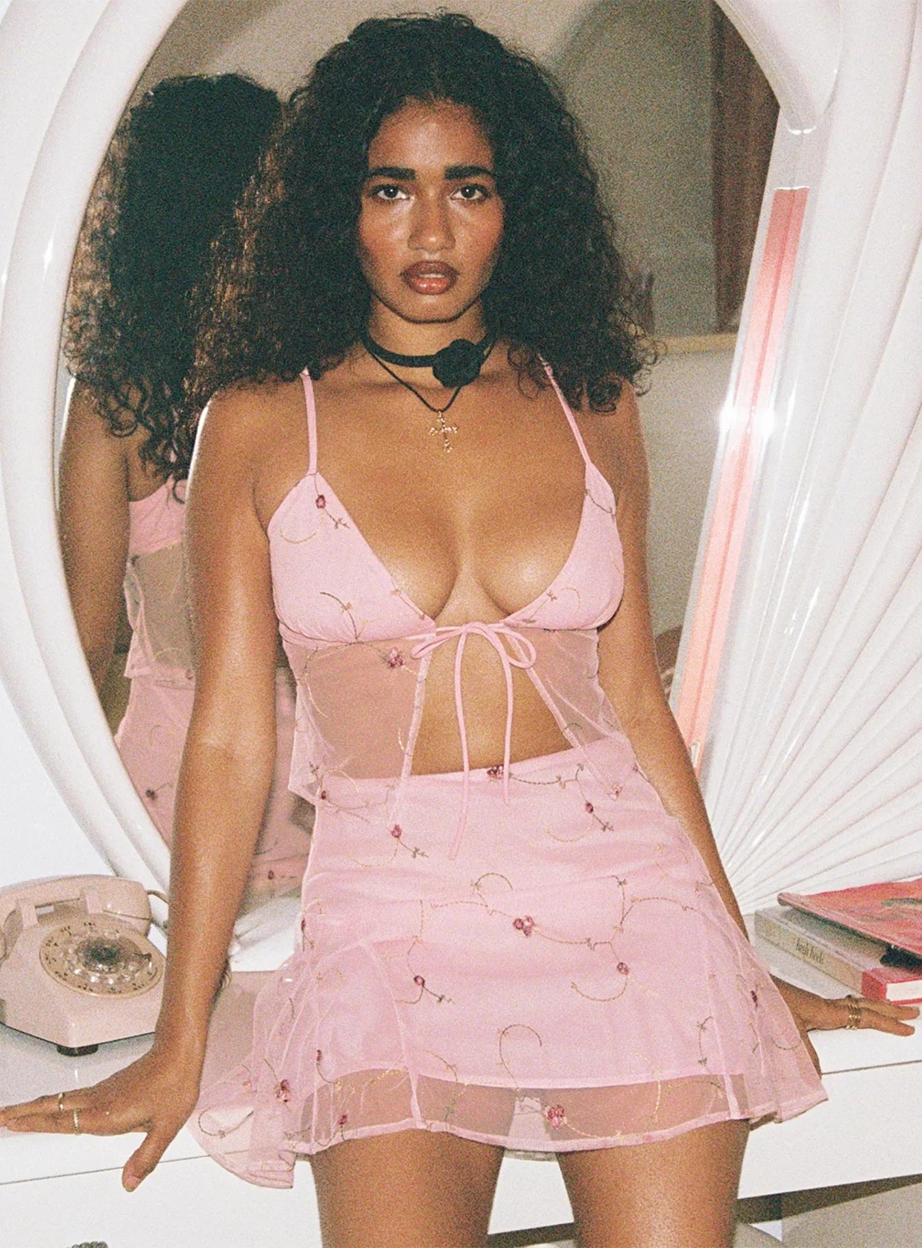 Rosen Mini Skirt Pink Floral