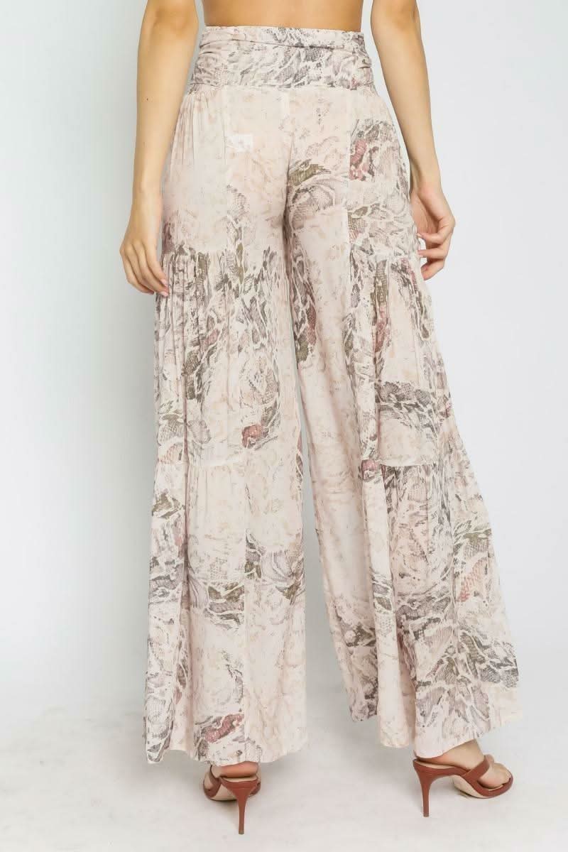 By The Shore Taupe Snake Two Piece Jumpsuit