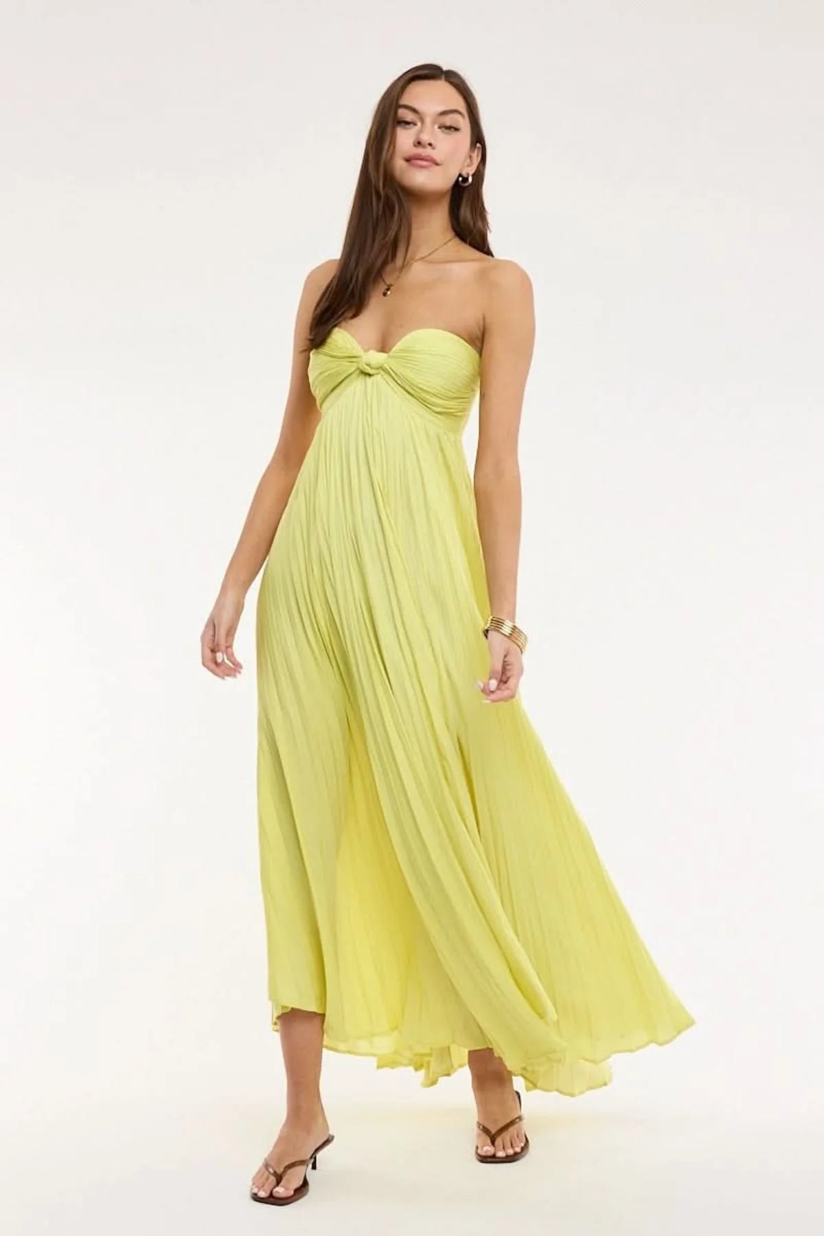 Willow Lime Strapless Maxi Dress