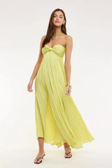 Willow Lime Strapless Maxi Dress