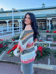 Andie Multi Color Striped Oversized Sweater