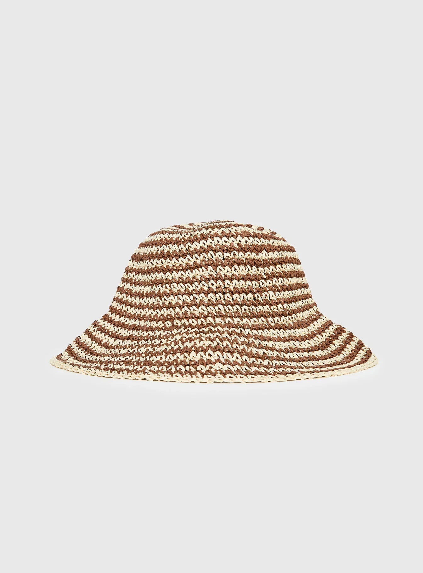 Celestea Woven Bucket Hat Tan Brown