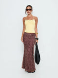 Caviar Tie Maxi Skirt Brown Stripe
