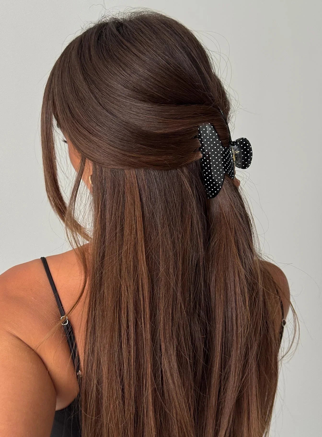 Parisse Claw Clip Black Polka