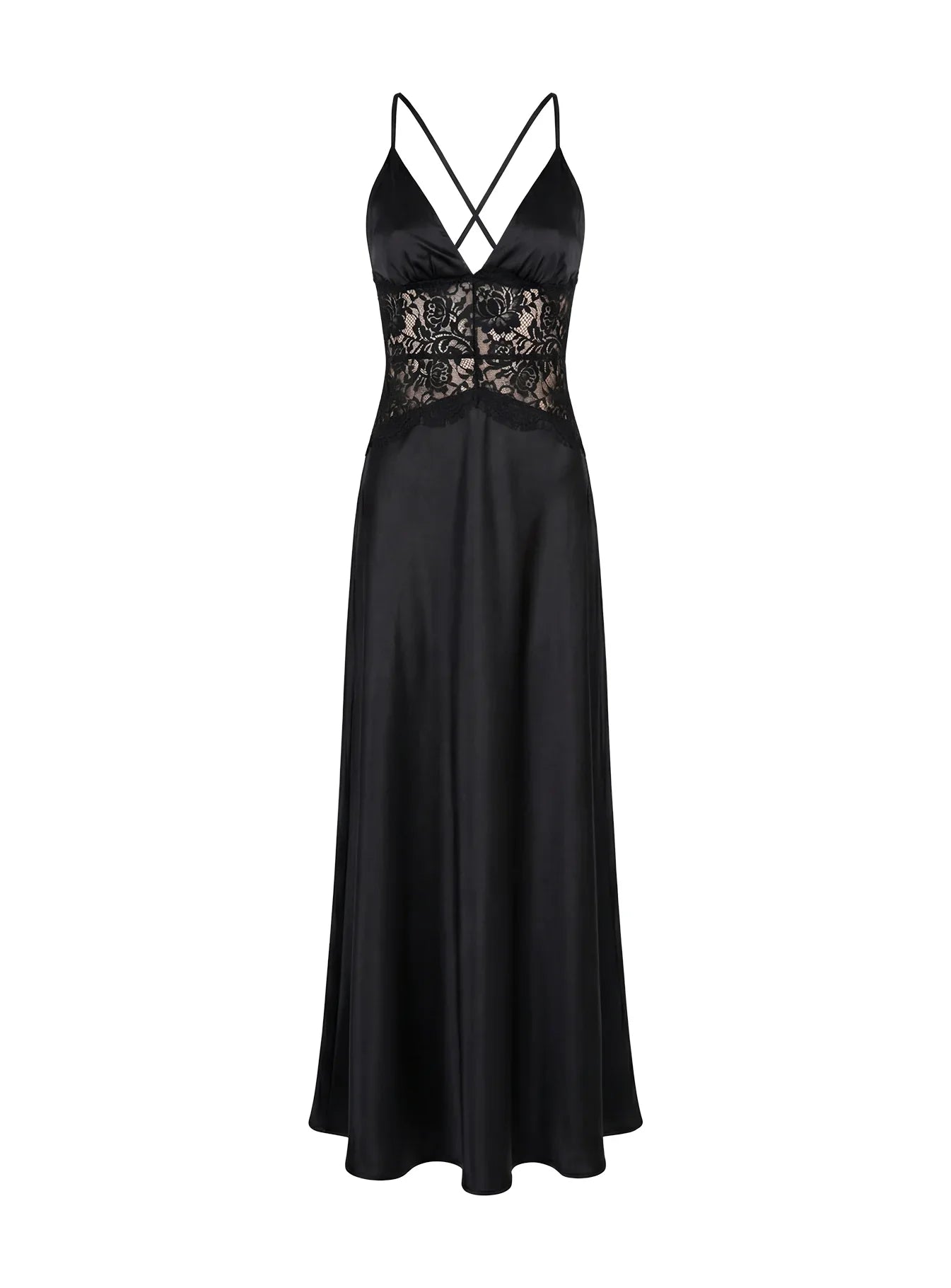 Klairee Lace Maxi Dress Black