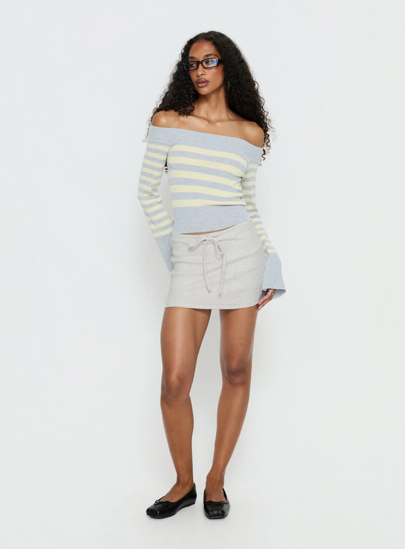 Baseline Rib Skort Grey Marle