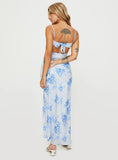 Hamri Maxi Dress White Blue Floral