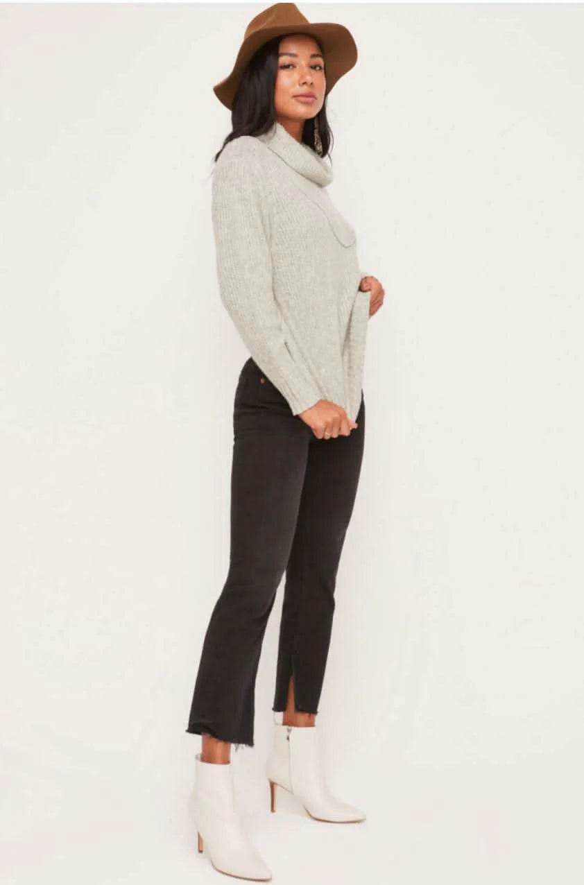 Joel Heather Grey Cowl Neck Sweater