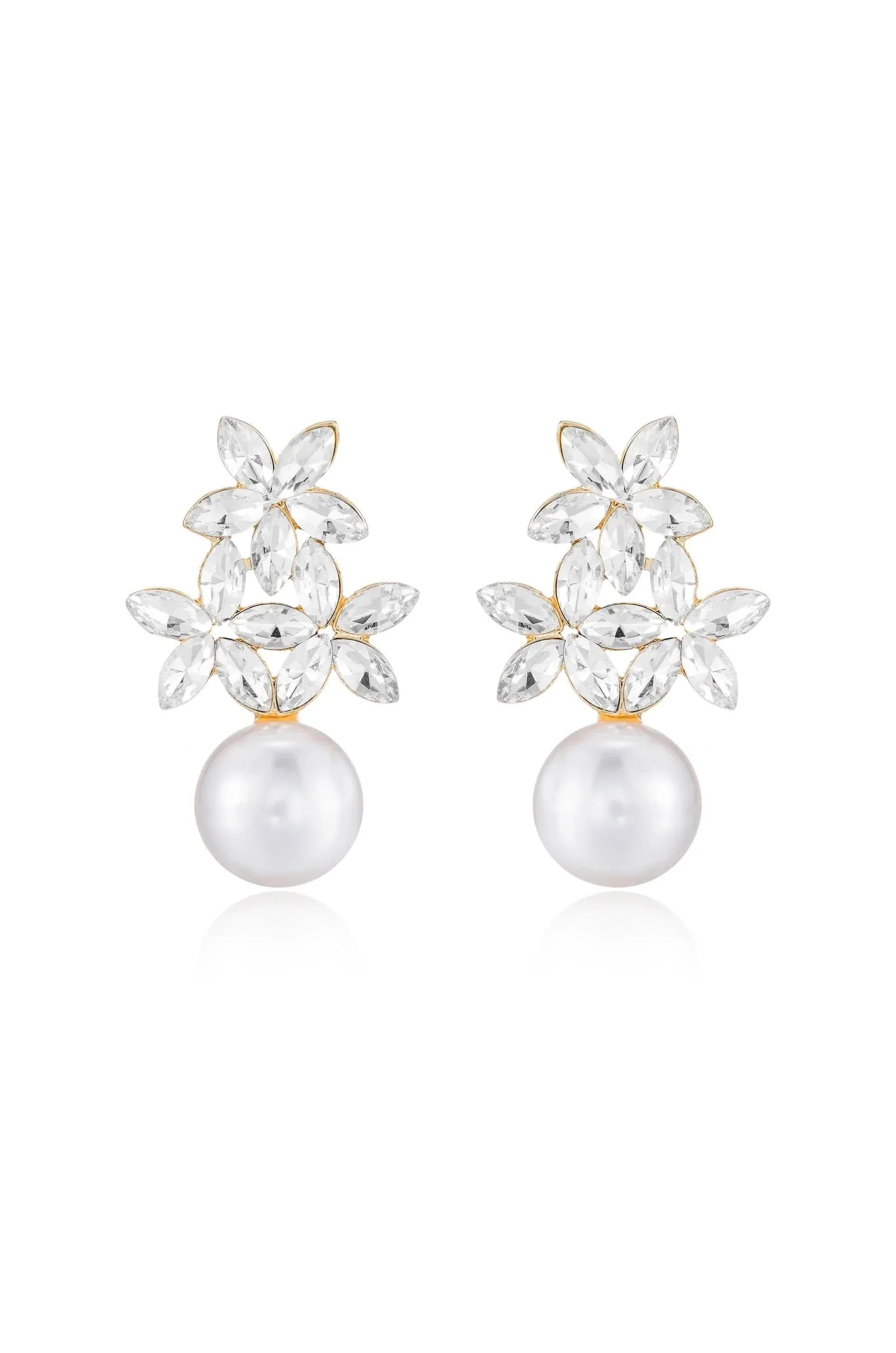 Ettika Best Day Crystal and Pearl Earrings