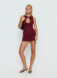 Etiquette Romper Burgundy
