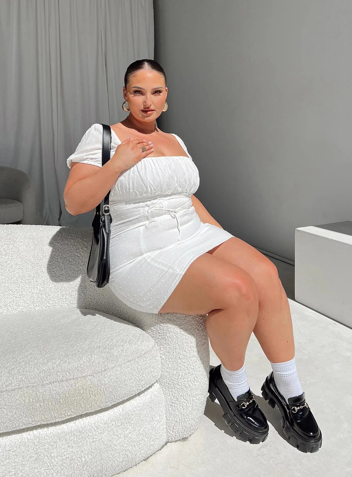 Fauci Mini Dress White Curve